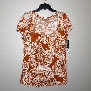 Mossimo Cap Sleeves Blouse Top Floral Print XL